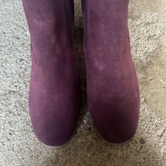 New Sanctuary Ravish Suede Chelsea Heel Boot Burgundy Red Bootie Ankle Lug Sz 6 - Picture 2 of 5